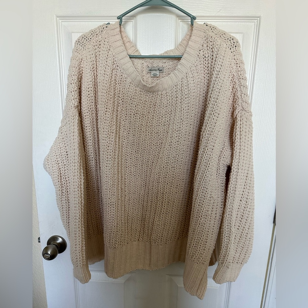 American Eagle Cozy Cream Knit Sweater